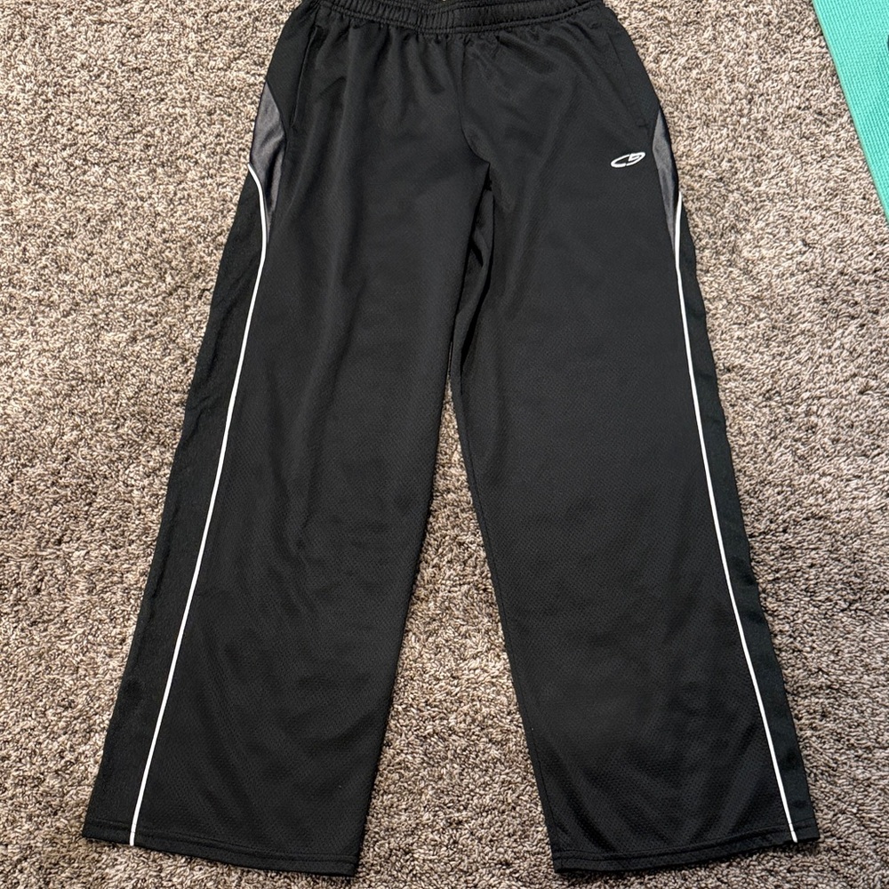 Black Boys Athletic Pants with White Accents